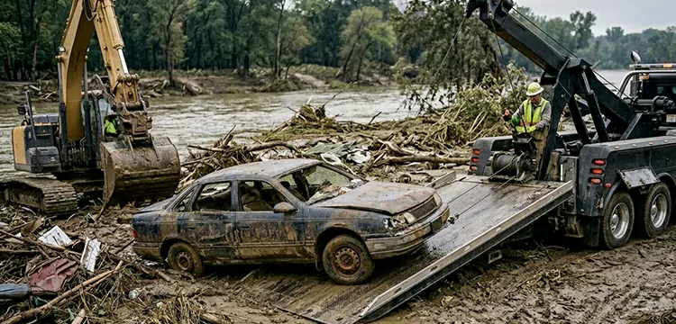 Same Day Flood Damaged Car Pick Up in Fort Worth