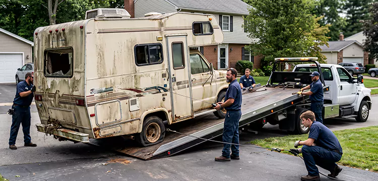 Water Damaged Junk RV Removal in Fort Worth