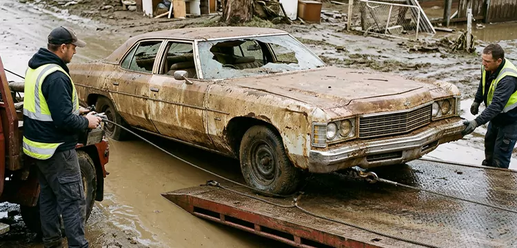 Flood-Damaged Old Car Removal in Fort Worth